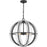 Quoizel Dre 4 Light Pendant, Matte Black/Clear Piastra Glass