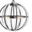 Quoizel Dre 4 Light Pendant, Matte Black/Clear Piastra Glass