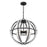 Quoizel Dre 4 Light Pendant, Matte Black/Clear Piastra Glass