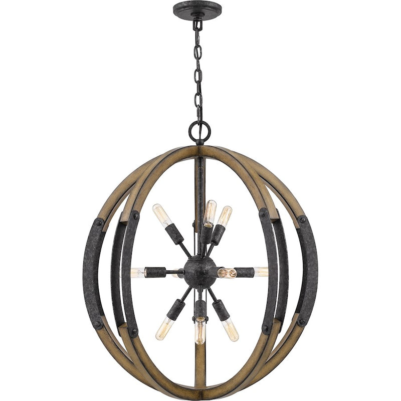 Quoizel Babaton 10 Light Pendant, Old Black