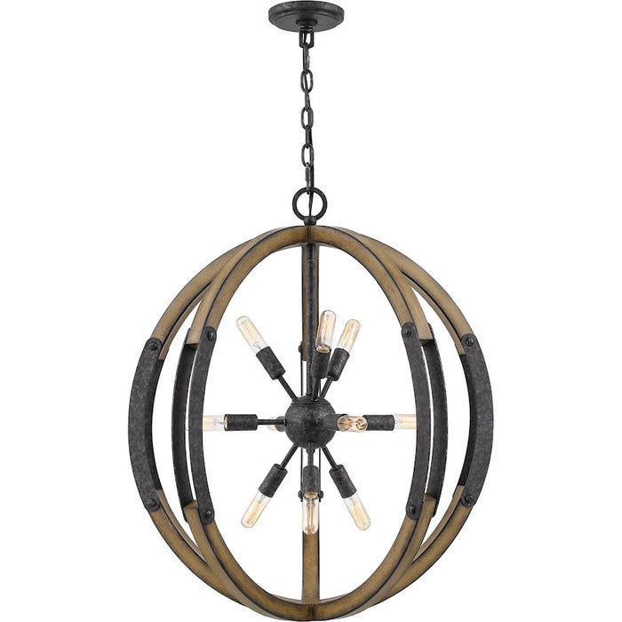 Quoizel Babaton 10 Light Pendant, Old Black