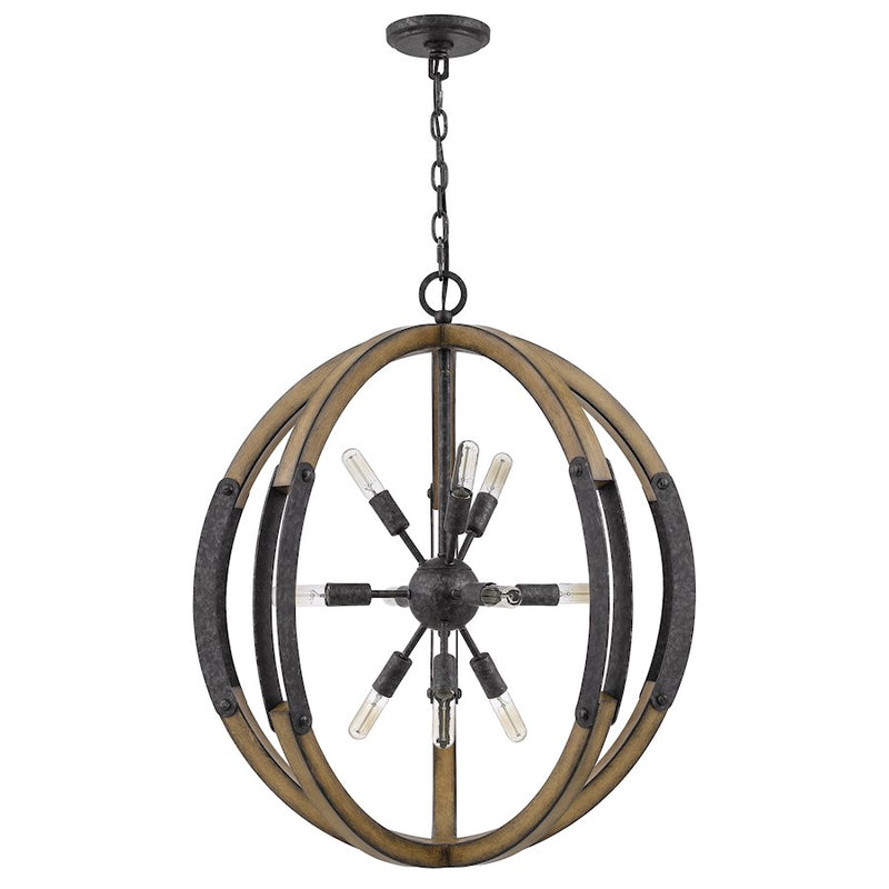 Quoizel Babaton 10 Light Pendant, Old Black