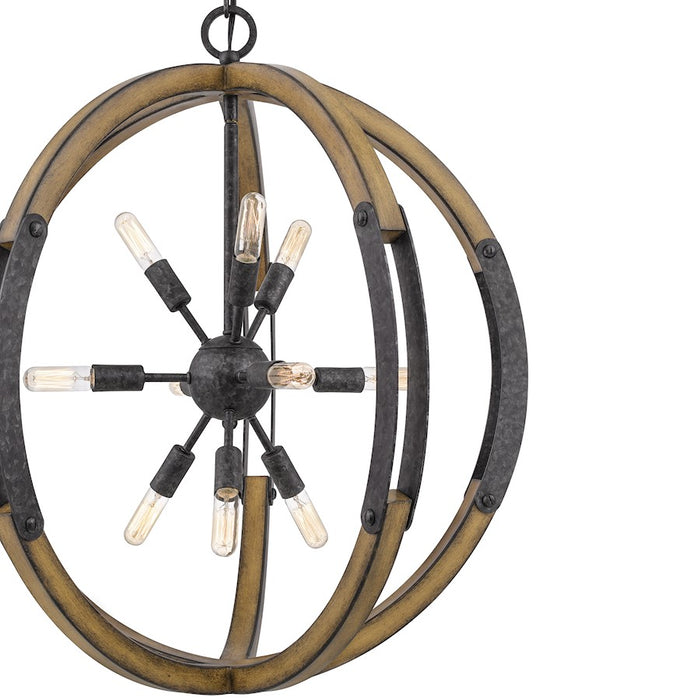 Quoizel Babaton 10 Light Pendant, Old Black
