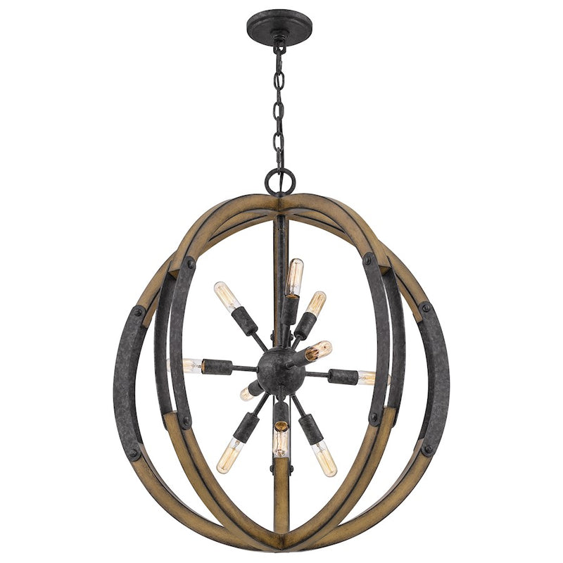 Quoizel Babaton 10 Light Pendant, Old Black