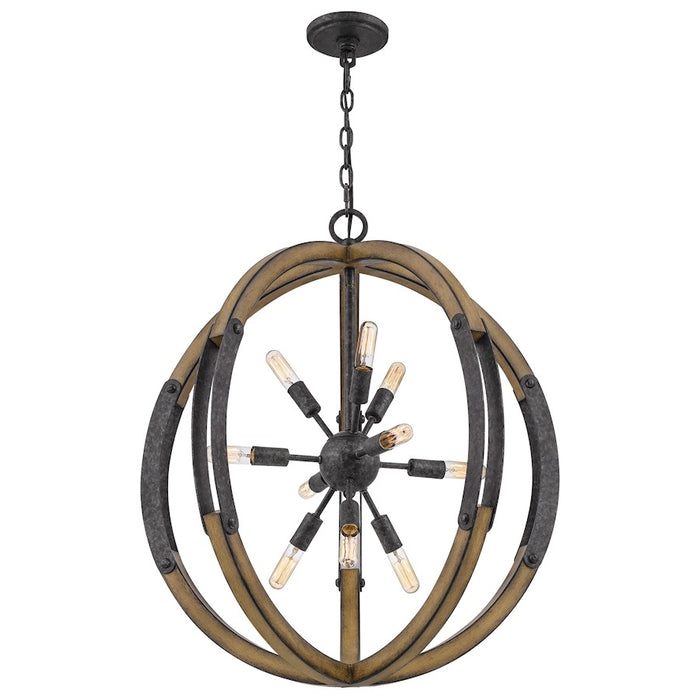 Quoizel Babaton 10 Light Pendant, Old Black