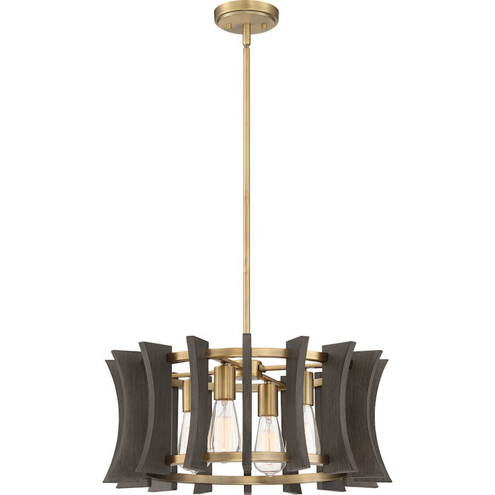 Quoizel Cordelia 4 Light Pendant, Aged Brass