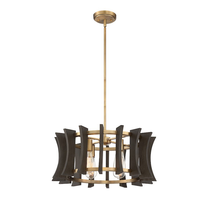 Quoizel Cordelia 4 Light Pendant, Aged Brass