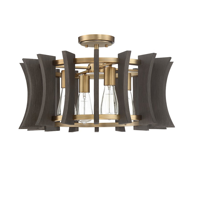 Quoizel Cordelia 4 Light Pendant, Aged Brass
