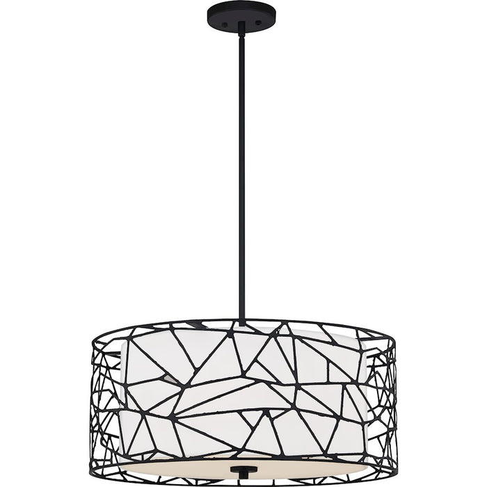 Quoizel Oversized Pendant 4 Light Pendant, Matte Black