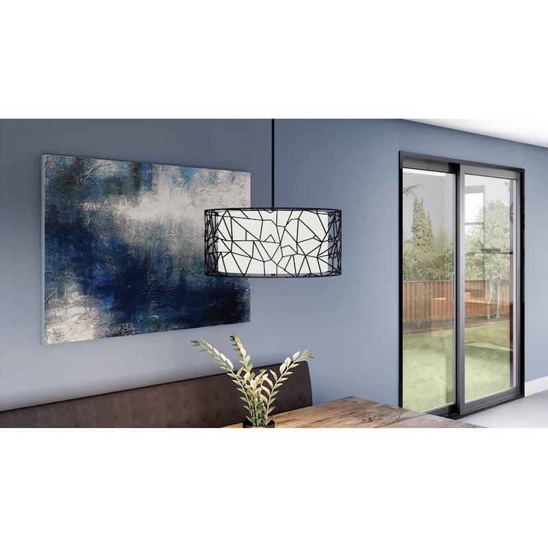 Quoizel Oversized Pendant 4 Light Pendant, Matte Black
