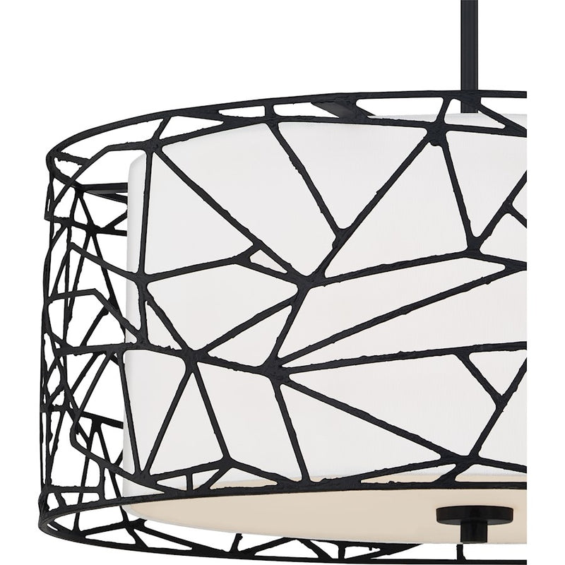 Quoizel Oversized Pendant 4 Light Pendant, Matte Black