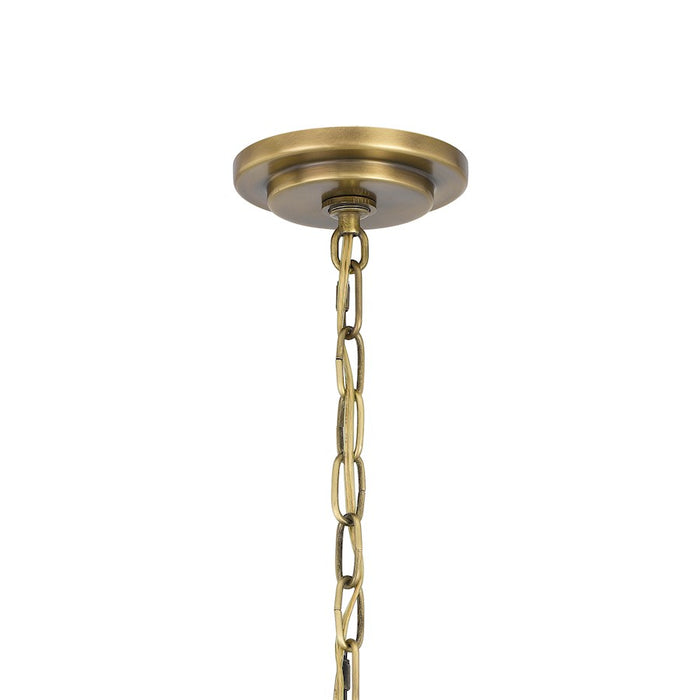 Quoizel Colonel 3 Light Mini Pendant, Weathered Brass/Clear