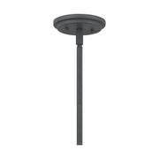 Quoizel Bristol 13in 1-Light Pendant | Industrial Mottled Black and Clear Seedy Glass | Kitchen Island & Dining Room | Model QP5260MB