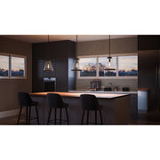 Quoizel Bristol 13in 1-Light Pendant | Industrial Mottled Black and Clear Seedy Glass | Kitchen Island & Dining Room | Model QP5260MB