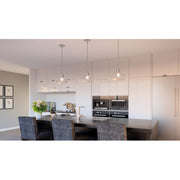 Quoizel Iona 1 Light Pendant, Brushed Nickel/Clear Seeded