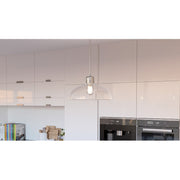 Quoizel Iona 1 Light Pendant, Brushed Nickel/Clear Seeded