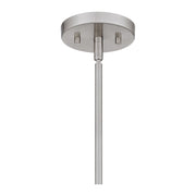 Quoizel Iona 1 Light Pendant, Brushed Nickel/Clear Seeded