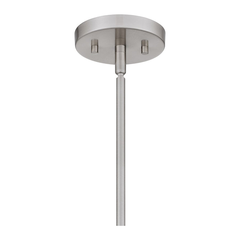 Quoizel Iona 1 Light Pendant, Brushed Nickel/Clear Seeded