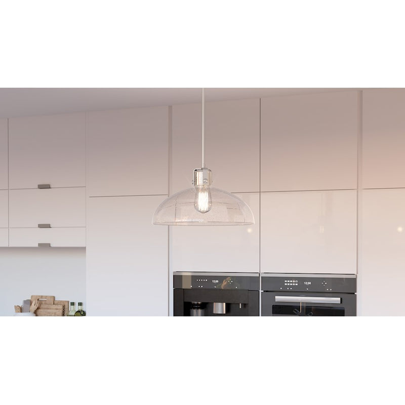 Quoizel Iona 1 Light Pendant, Polished Chrome/Clear Seeded