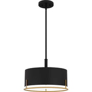 Quoizel Chalfont 3 Light Pendant, Matte Black/Metal
