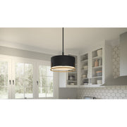 Quoizel Chalfont 3 Light Pendant, Matte Black/Metal