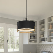 Quoizel Chalfont 3 Light Pendant, Matte Black/Metal