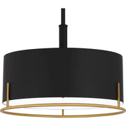 Quoizel Chalfont 3 Light Pendant, Matte Black/Metal