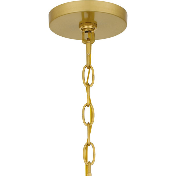 Quoizel Teton 5 Light Pendant, Brushed Gold/Rope