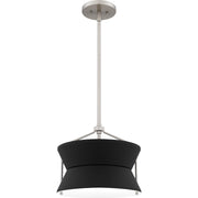 Quoizel Nira 13in 2-Light Pendant | Industrial Brushed Nickel and Matte Black Metal | Foyer & Kitchen Island | 13 x 13 x 11 in | Model QP6166BN