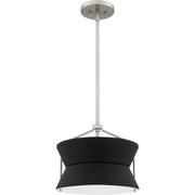 Quoizel Nira 13in 2-Light Pendant | Industrial Brushed Nickel and Matte Black Metal | Foyer & Kitchen Island | 13 x 13 x 11 in | Model QP6166BN