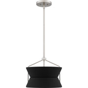 Quoizel Nira 13in 2-Light Pendant | Industrial Brushed Nickel and Matte Black Metal | Foyer & Kitchen Island | 13 x 13 x 11 in | Model QP6166BN