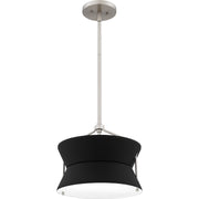 Quoizel Nira 13in 2-Light Pendant | Industrial Brushed Nickel and Matte Black Metal | Foyer & Kitchen Island | 13 x 13 x 11 in | Model QP6166BN