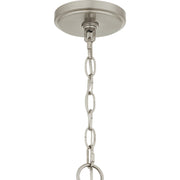 Quoizel Chicago 18in 3-Light Pendant | Transitional Brushed Nickel and Clear Seedy Glass | Kitchen Island & Bar | 17.5 x 17.5 x 29 in | Model QP6169BN
