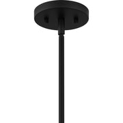 Quoizel Lionel 15in 1-Light Pendant | Modern Matte Black and White Alabaster Glass | Kitchen Island & Bar | 15 x 15 x 7.75 in | Model QP6171MBK