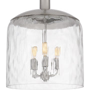 Quoizel Selma 14in 3-Light Pendant | Coastal Brushed Nickel and Clear Water Glass | Kitchen Island & Dining Room | 14 x 14 x 18 in | Model QP6205BN