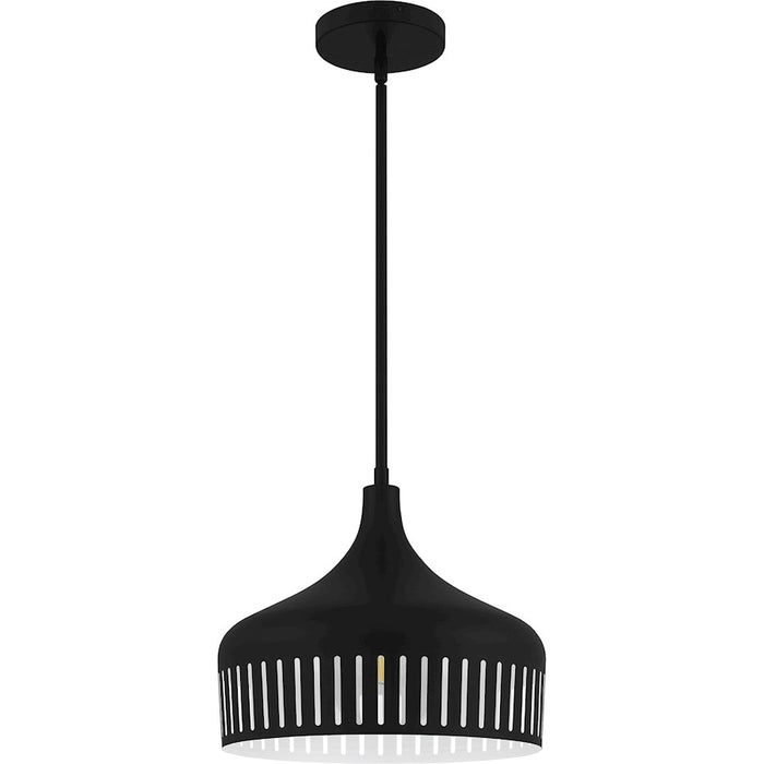 Quoizel Keagan 1 Light Pendant, Matte Black/Metal