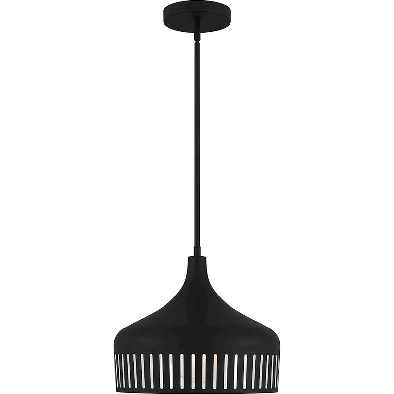 Quoizel Keagan 1 Light Pendant, Matte Black/Metal