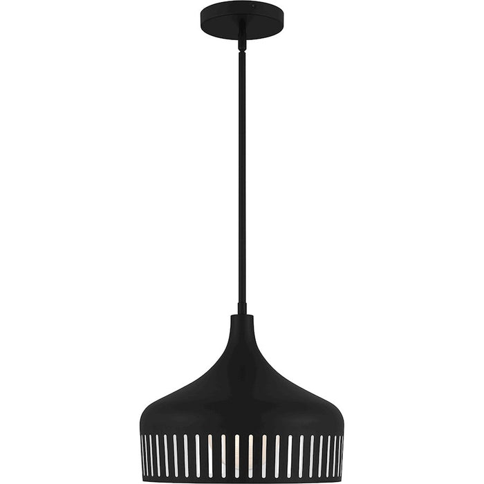 Quoizel Keagan 1 Light Pendant, Matte Black/Metal