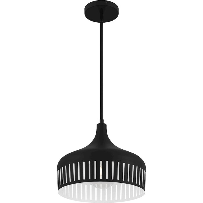 Quoizel Keagan 1 Light Pendant, Matte Black/Metal