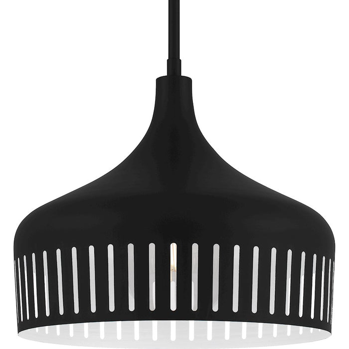 Quoizel Keagan 1 Light Pendant, Matte Black/Metal