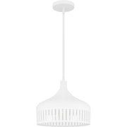 Quoizel Keagan 1 Light Pendant, Matte White/Metal - QP6208W