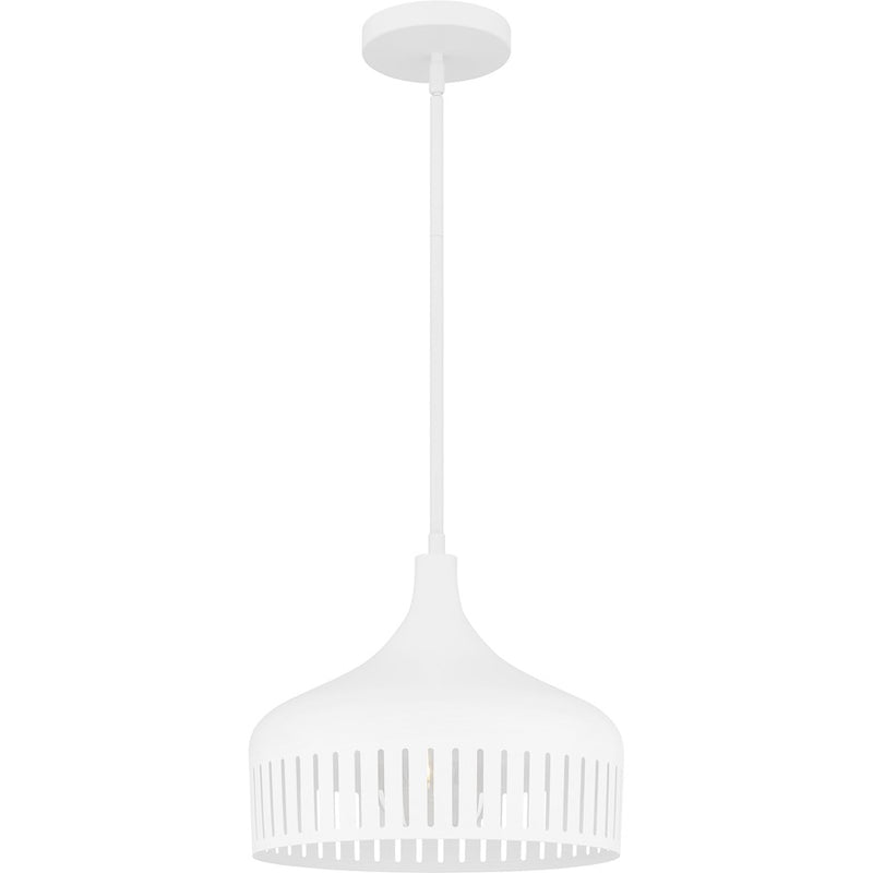 Quoizel Keagan 1 Light Pendant, Matte White/Metal - QP6208W