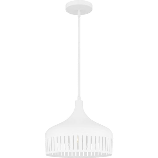 Quoizel Keagan 1 Light Pendant, Matte White/Metal - QP6208W