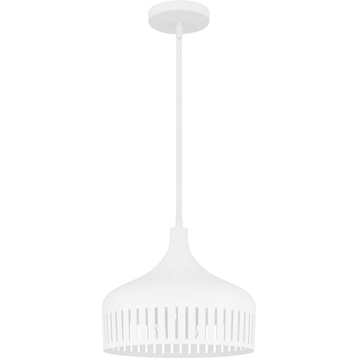 Quoizel Keagan 1 Light Pendant, Matte White/Metal - QP6208W