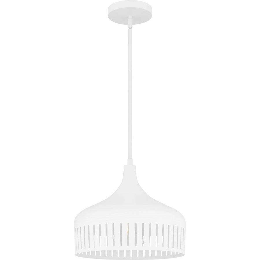 Quoizel Keagan 1 Light Pendant, Matte White/Metal - QP6208W