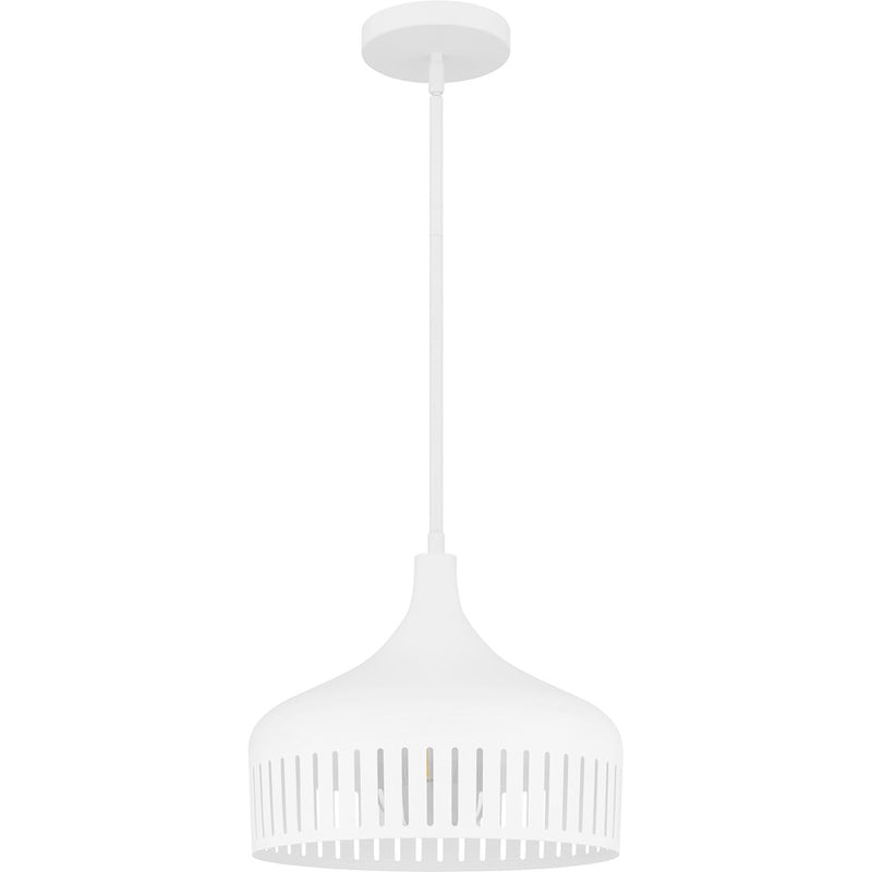 Quoizel Keagan 1 Light Pendant, Matte White/Metal