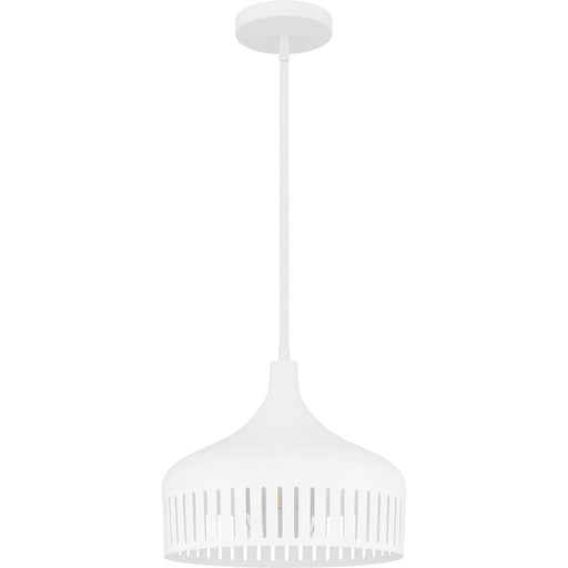 Quoizel Keagan 1 Light Pendant, Matte White/Metal