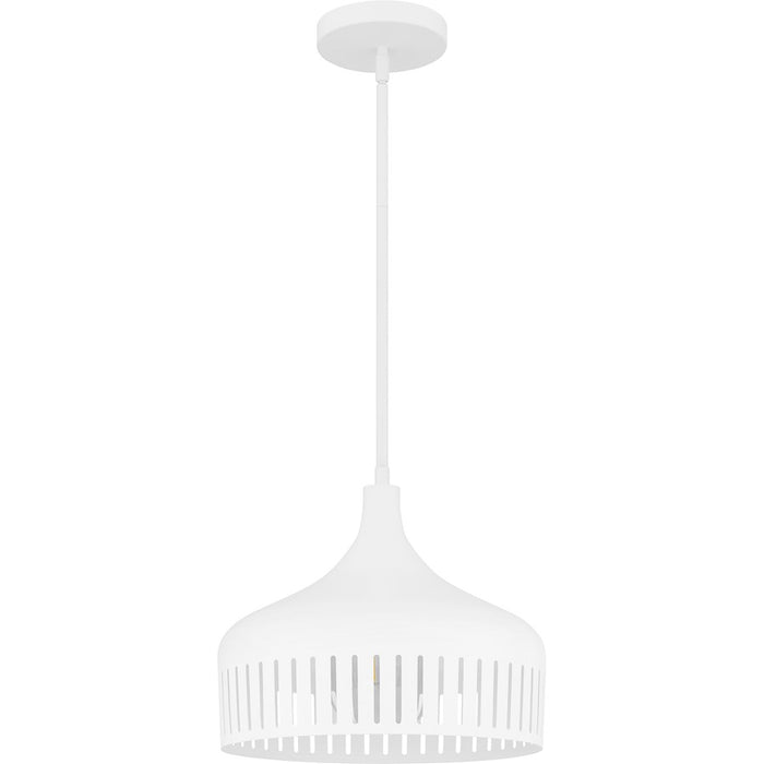 Quoizel Keagan 1 Light Pendant, Matte White/Metal