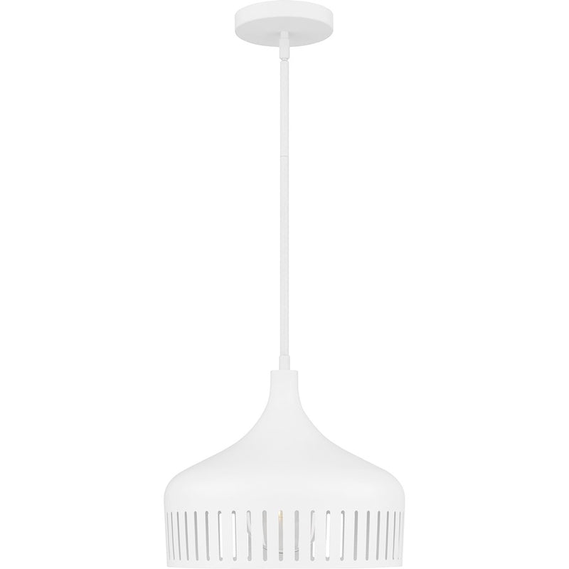 Quoizel Keagan 1 Light Pendant, Matte White/Metal