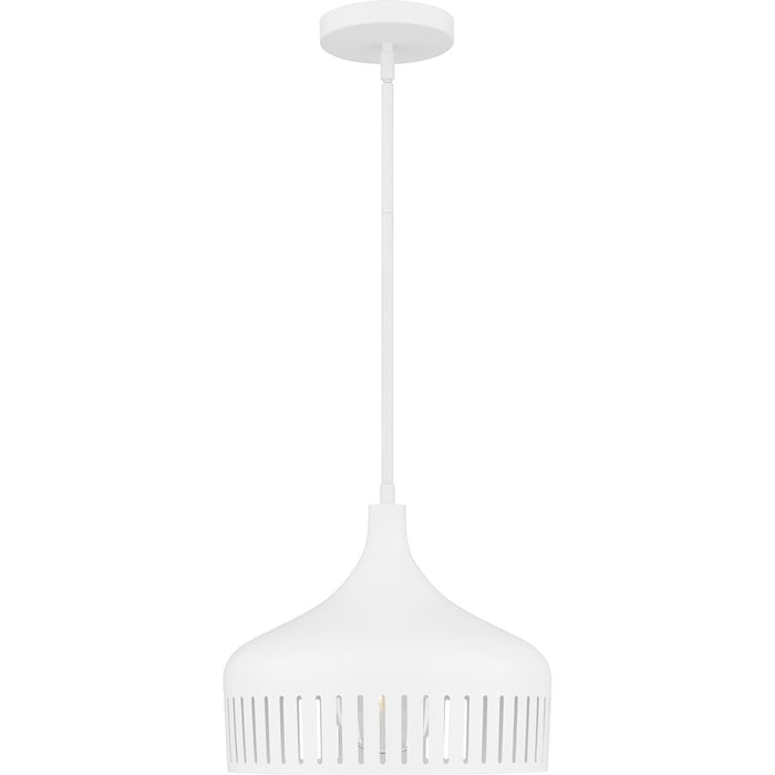 Quoizel Keagan 1 Light Pendant, Matte White/Metal